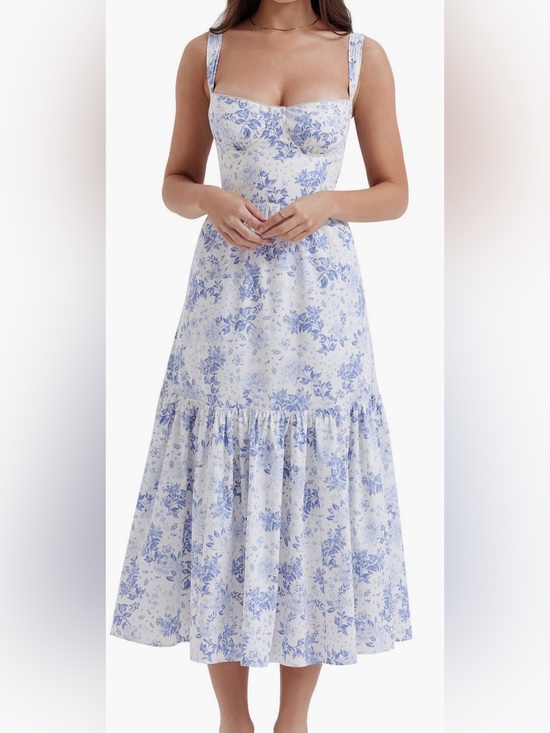 House of CB Dresses & Skirts - Elia Floral Stretch Cotton Blend Corset Sundress (Fits like large)